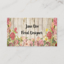 Rustikale Bretter und Rosen-Geschäfts-Karte Visitenkarte