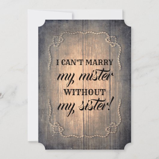 Rustikale Bridesmaid / Vorschlag für eine Trauzeug Einladung (Vorderseite)