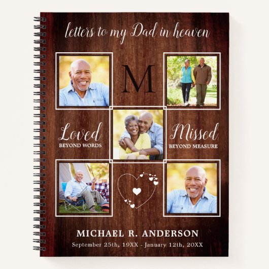 Rustikale Briefe an den Himmel Vater Gewohnt 5 Fot Notizblock (Vorderseite)