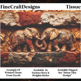 Rustikale Bronze & Gold Elefanten EK1L Decoupage Seidenpapier