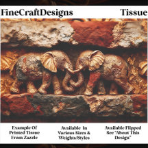 Rustikale Bronze & Gold-Elefanten EK1R-Decoupage