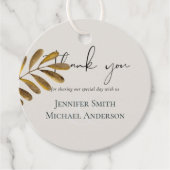 Rustikale Bronze Leaf Hochzeit Vielen Dank Geschenkanhänger (Vorderseite)