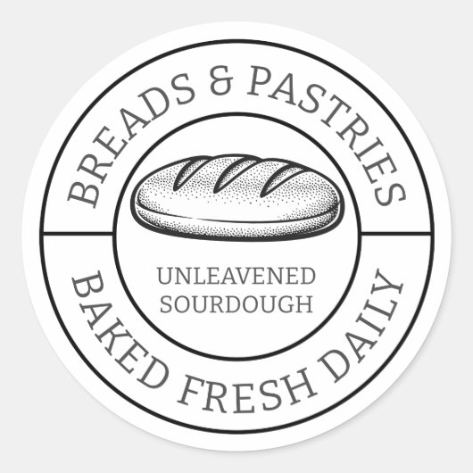 Rustikale Brote und Gebäck Sauerteigbrot-Design Runder Aufkleber (Vorderseite)