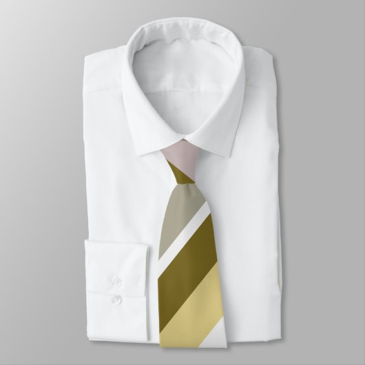 Rustikale Brown-, Beige und Grauestreifen Krawatte (Gebunden)