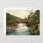 Rustikale Brücke in Glenariff. Co. Antrim, Irland Postkarte (Vorne/Hinten)