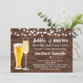 Rustikale Bubbles & Brauereien bevor ich Paare dus Einladung (Stehend Vorderseite)