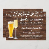 Rustikale Bubbles & Brauereien bevor ich Paare dus Einladung (Vorne/Hinten)