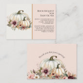 Rustikale Buchanfrage Weißer Kürbis Rosa Herbst Visitenkarte (Vorne/Hinten)