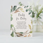 Rustikale Buchantrag-Babyparty, Buch kardieren Begleitkarte (Stehend Vorderseite)