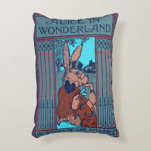 Rustikale Buchdecke Kissen Alice und Kaninchen