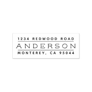 Rustikale Buchstaben Minimalistische Rücksendeadre Gummistempel