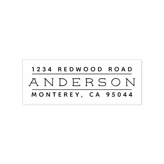 Rustikale Buchstaben Minimalistische Rücksendeadre Gummistempel (Prägung)