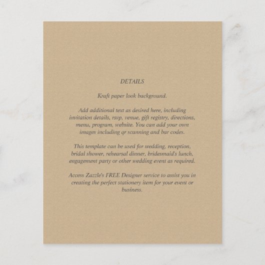 Rustikale Budgetheirat Flyer (Hinten)