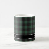 Rustikale Buffalo-Grün-Schwarz-Karo-Name Kaffeetasse (Mittel)
