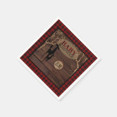 Rustikale Buffalo Kariert Baby Shower Initialen Serviette (Ecke)