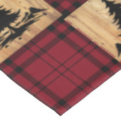 Rustikale Buffalo Karo Bears Bäume Holz Rot Schwar Tischdecke (Schrägansicht)