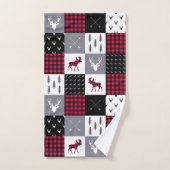 Rustikale Buffalo-Karo-Patchwork-Weihnachten in Ro Badhandtuch Set (Handtuch)