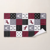 Rustikale Buffalo-Karo-Patchwork-Weihnachten in Ro Badhandtuch Set (Handtuch)