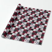 Rustikale Buffalo-Karo-Patchwork-Weihnachten in Ro Geschenkpapier (Ungerollt)