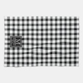 Rustikale Buffalo-Karos | Kariert Monogramm Name J Geschirrtuch (Horizontal)