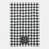 Rustikale Buffalo-Karos | Kariert Monogramm Name J Geschirrtuch (Vertikal)