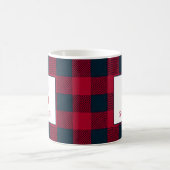 Rustikale Buffalo-Rot-Schwarz-Karo-Monogramm-Name Kaffeetasse (Mittel)