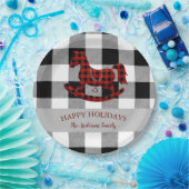 rustikale Büffel karierte Rockpferde glückliche Fe Pappteller (Party)