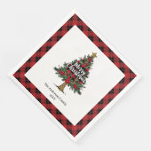 Rustikale Büffel-Weihnachtsserviette personalisier Serviette (Ecke)