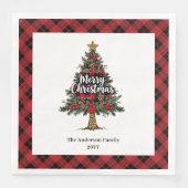 Rustikale Büffel-Weihnachtsserviette personalisier Serviette (Vorderseite)