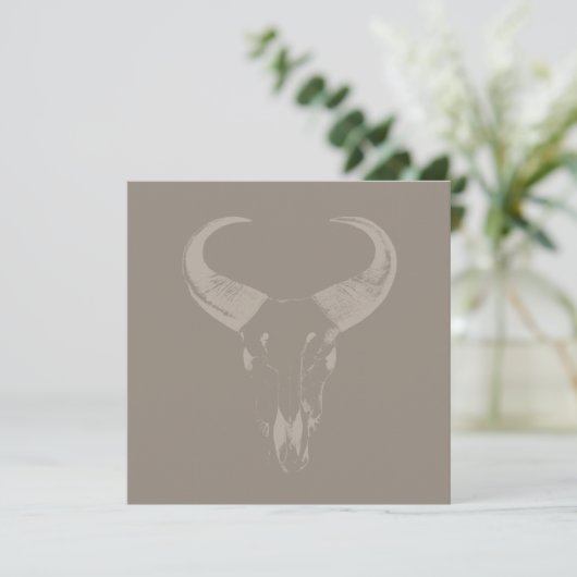 Rustikale Bull Horns CUSTOM FARBE Einladung (Stehend Vorderseite)