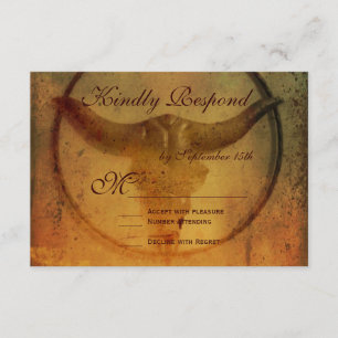 Rustikale Bull Horns Hochzeiten RSVP Cards Karte