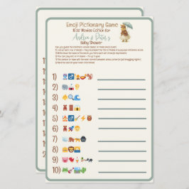 Rustikale Bunny Baby Dusche Emoji Pictionary