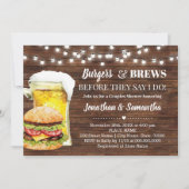 Rustikale Burger & Braun vor dem Duschen für Paare Einladung (Vorderseite)