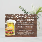 Rustikale Burger & Braun vor dem Duschen für Paare Einladung (Stehend Vorderseite)