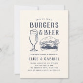 Rustikale Burgers & Beer Probe Dinner Einladung (Vorderseite)