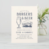 Rustikale Burgers & Beer Probe Dinner Einladung (Stehend Vorderseite)