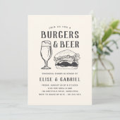 Rustikale Burgers & Beer Probe Dinner Einladung (Stehend Vorderseite)