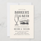 Rustikale Burgers & Bierbindungspartei Einladung (Vorderseite)