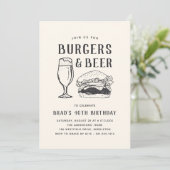 Rustikale Burgers & Biere - jeder Anlass oder Gebu Einladung (Stehend Vorderseite)