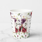 Rustikale Burgund Blush Abstrakte Hochzeit Pappbecher (Rechts)