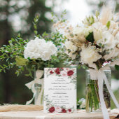 Rustikale Burgund-Blush-Peonies-Rose Blumenhochzei Einladung