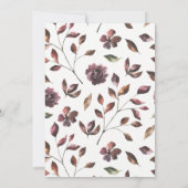 Rustikale Burgund Botanische Brautdusche Einladung (Rückseite)