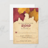 Rustikale Burgund Gold RSVP-Karten im Herbst RSVP Karte (Vorne/Hinten)