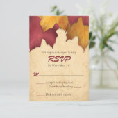Rustikale Burgund Gold RSVP-Karten im Herbst RSVP Karte (Stehend Vorderseite)