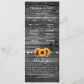 Rustikale Burgund Rose Goldblume Hochzeit der Sonn Programm (Rückseite)