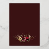 Rustikale Burgund-Wasserfarbenkalligrafie Folieneinladung (Rückseite)