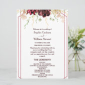 Rustikale Burgund-Wasserfarbenkalligrafie Programm (Stehend Vorderseite)