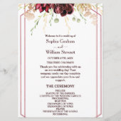 Rustikale Burgund-Wasserfarbenkalligrafie Programm (Vorderseite)