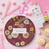 Rustikale Burgund-Wildblume Pappteller (Party)