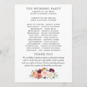 Rustikale Burgunder Blush Fall Blumenzeremonie Programm (Rückseite)